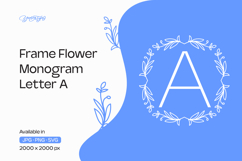 Lavender Stem Flower Frame Monogram A Product Image 1