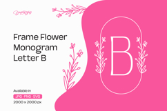 Lavender Line Frame Flower Monogram Letter B Product Image 1