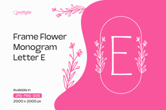 Lavender Line Frame Flower Monogram Letter E Product Image 1