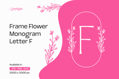 Lavender Line Frame Flower Monogram Letter F Product Image 1