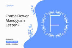 Lavender Stem Flower Frame Monogram F Product Image 1