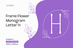 Flower Frame Monogram Letter H Product Image 1