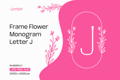 Lavender Line Frame Flower Monogram Letter J Product Image 1