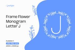 Lavender Stem Flower Frame Monogram J Product Image 1