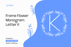 Lavender Stem Flower Frame Monogram K Product Image 1