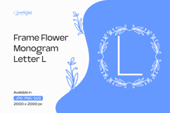 Lavender Stem Flower Frame Monogram L Product Image 1