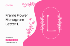 Lavender Line Frame Flower Monogram Letter L Product Image 1