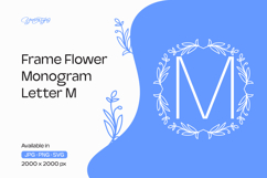 Lavender Stem Flower Frame Monogram M Product Image 1