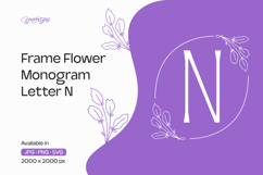 Flower Frame Monogram Letter N Product Image 1