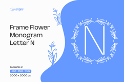 Lavender Stem Flower Frame Monogram N Product Image 1