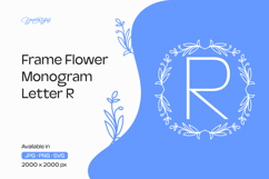 Lavender Stem Flower Frame Monogram R Product Image 1