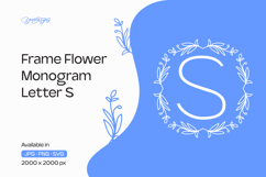 Lavender Stem Flower Frame Monogram S Product Image 1