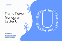 Lavender Stem Flower Frame Monogram U Product Image 1