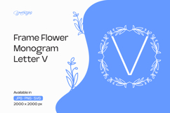 Lavender Stem Flower Frame Monogram V Product Image 1