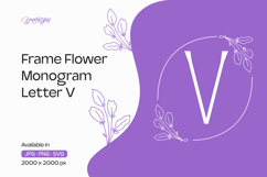 Flower Frame Monogram Letter V Product Image 1