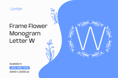 Lavender Stem Flower Frame Monogram W Product Image 1