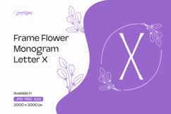 Flower Frame Monogram Letter X Product Image 1