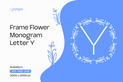 Lavender Stem Flower Frame Monogram Y Product Image 1