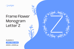Lavender Stem Flower Frame Monogram Z Product Image 1