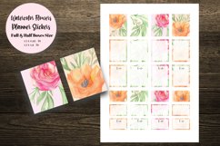 Watercolor Flowers Full & Half Boxes Planner Stickers Product Image 1