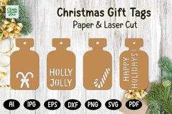 Christmas Gift Tags svg | Labels SVG | Paper Cut | Cricut Product Image 1