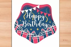 Happy Birthday Gifts 2 - 3D Layered Paper Cut SVG Product Image 2