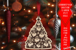 Gnome Christmas Tree Baubles SVG Laser Cut Ornament Files v2 Product Image 1