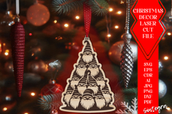 Gnome Christmas Tree Baubles SVG Laser Cut Ornament Files v5 Product Image 1