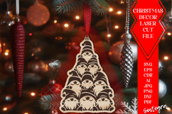 Gnome Christmas Tree Baubles SVG Laser Cut Ornament Files v7 Product Image 1