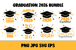 Class of 2026 SVG Bundle | Graduation 26 PNG Sublimation Set Product Image 1