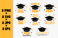 Class of 2026 SVG Bundle | Graduation 26 PNG Sublimation Set Product Image 2