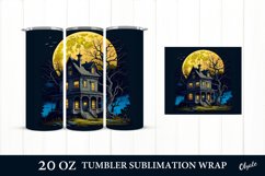 Haunted House Halloween Tumbler. 20 OZ Tumbler Wrap   Product Image 1
