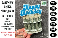 Birthday Money Cake SVG | Happy Birthday | Paper cutting Product Image 1