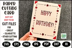 Happy Birthday cut Card | Paper cutting | Card template SVG Product Image 1