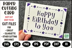Happy Birthday cut Card | Paper cutting | Card template SVG Product Image 1