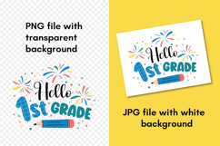 Hello 1st Grade SVG | Back to School 2025 | First Grade PNG Product Image 3