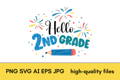 Hello 2nd Grade SVG | Back to School 2025 | Second Grade PNG Product Image 2
