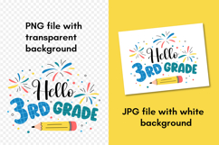 Hello 3rd Grade SVG | Back to School 2025 | Third Grade PNG Product Image 3