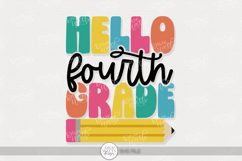 Hello Fourth Grade SVG | Back to School Pencil Design Product Image 1