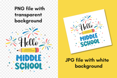 Hello Middle School SVG | Back to School PNG Print 6th Grade Product Image 3