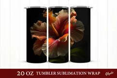Hibiscus Tumbler Sublimation. Flower Tumbler Wrap Product Image 1