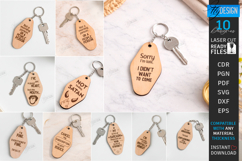 Sarcastic Motel Keychains Laser Cut Bundle | Sassy Key Tags Product Image 1