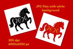 Horse 2026 New Year Symbol | Red Gold, Black SVG PNG Print Product Image 4