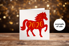 Horse 2026 New Year Symbol | Red Gold, Black SVG PNG Print Product Image 6