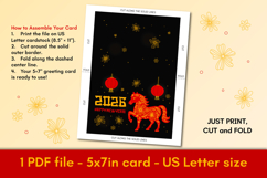 Happy New Year 2026 Greeting Card Printable | Horse Zodiac Product Image 2