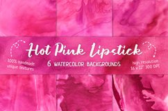 Abstract Pink Watercolor Background Set: Hot Pink Lipstick Product Image 1