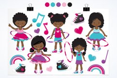 Hula hoop girl graphics | illustrations | vector Product Image 5