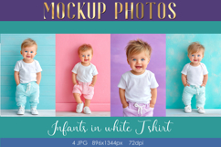 Mockup Photos of Infants in White T-shirt for your mockups Product Image 1
