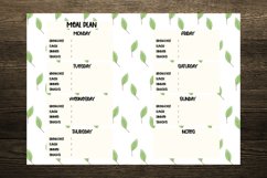 Watercolor Leaves Meal Planner A5 Size Notebook Inserts Product Image 2