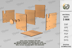 3D Glasses and pencil Holder Laser Cut. Teddy bear SVG Product Image 3